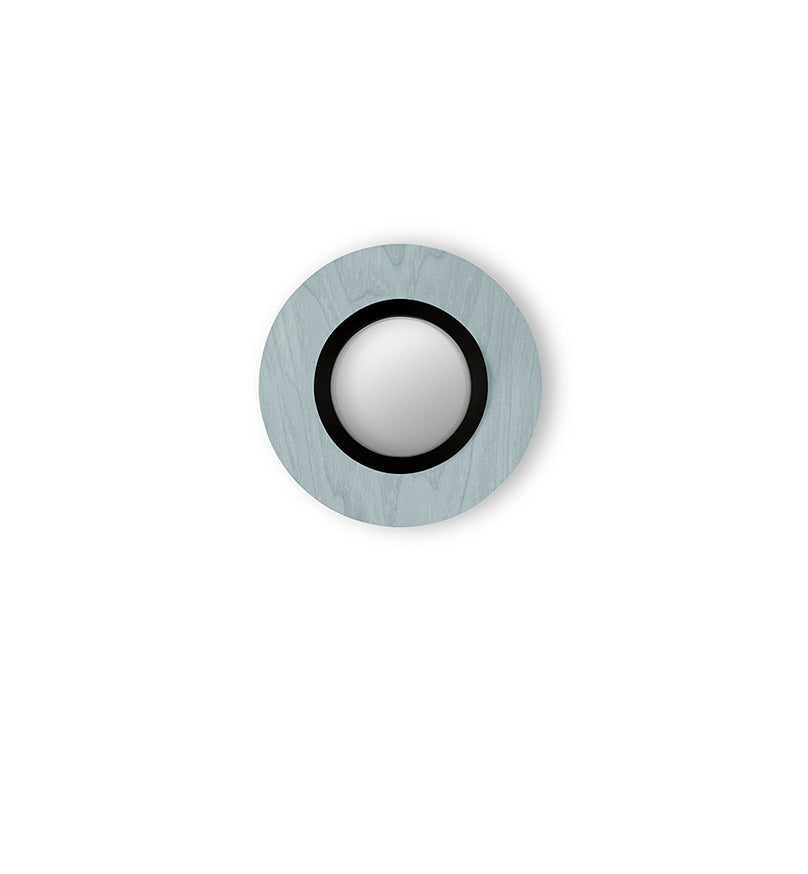 LZF Lens Circular Wandleuchte – Furnier Meeresblau, Schwarz