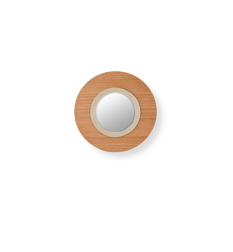 LZF Lens Circular Wandleuchte – Furnier Kirsche natur, Elfenbein