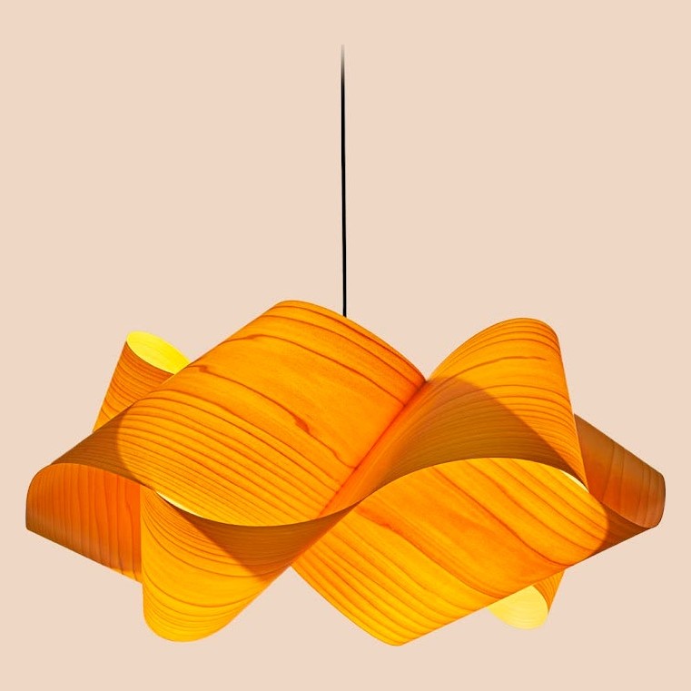 LZF Swirl Pendelleuchte – Furnier Gelb