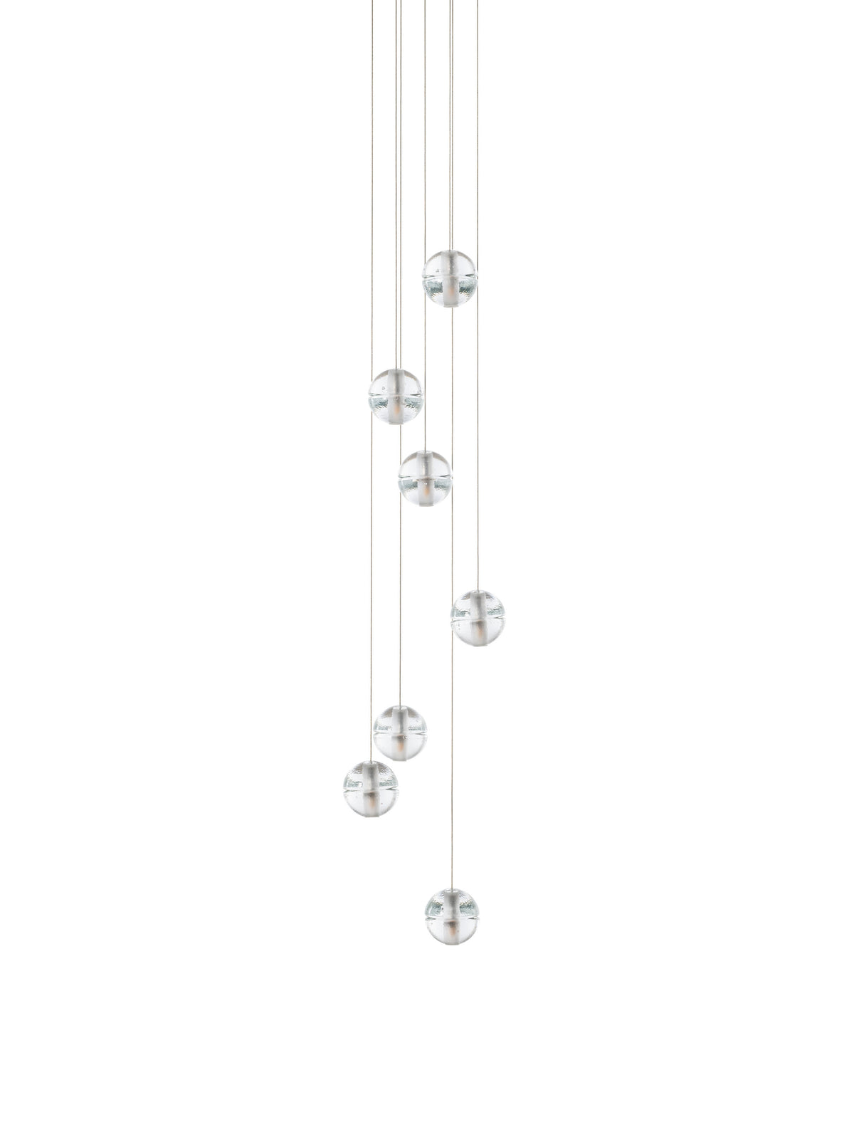 Bocci 14 Random Pendelleuchte – 14.7 – 7 Pendel, Ø203 mm Baldachin rund, klar, 2700 K