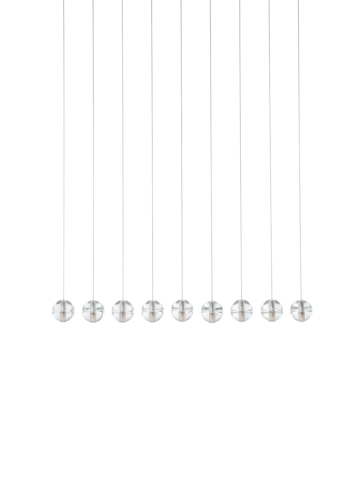 Bocci 14 Random Pendelleuchte – 14.9 – 9 Pendel, 1200 x 224 mm Baldachin rechteckig, klar, 2700 K
