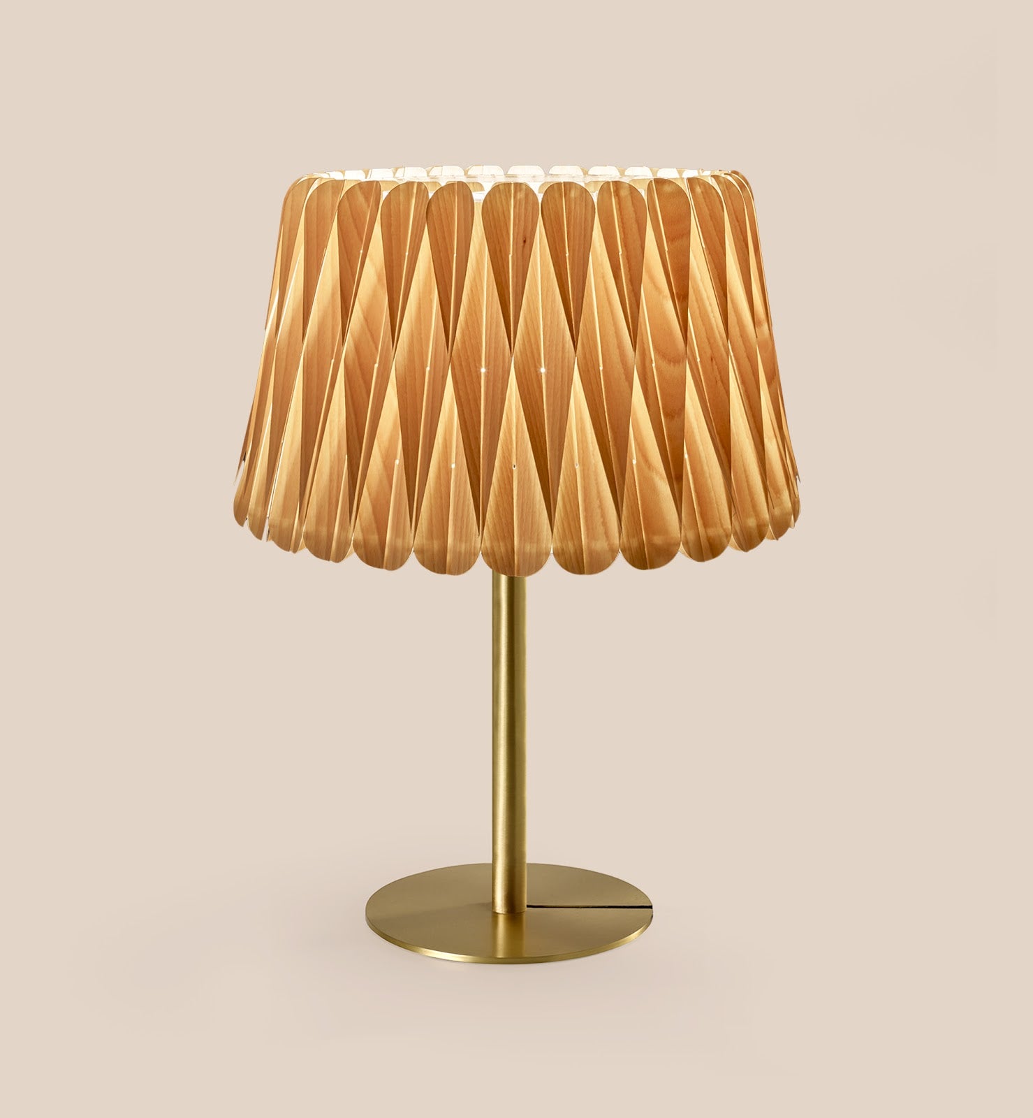 LZF Lola Tischleuchte – Furnier Buche natur, Gold