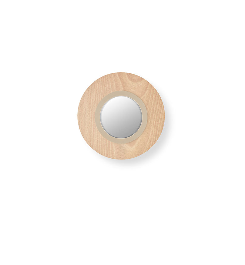 LZF Lens Circular Wandleuchte – Furnier Buche natur, Elfenbein