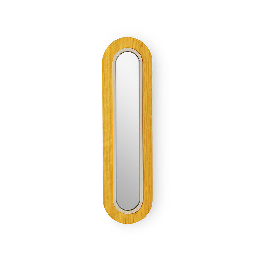 LZF Lens Super Oval Wandleuchte – Furnier Gelb, Elfenbein