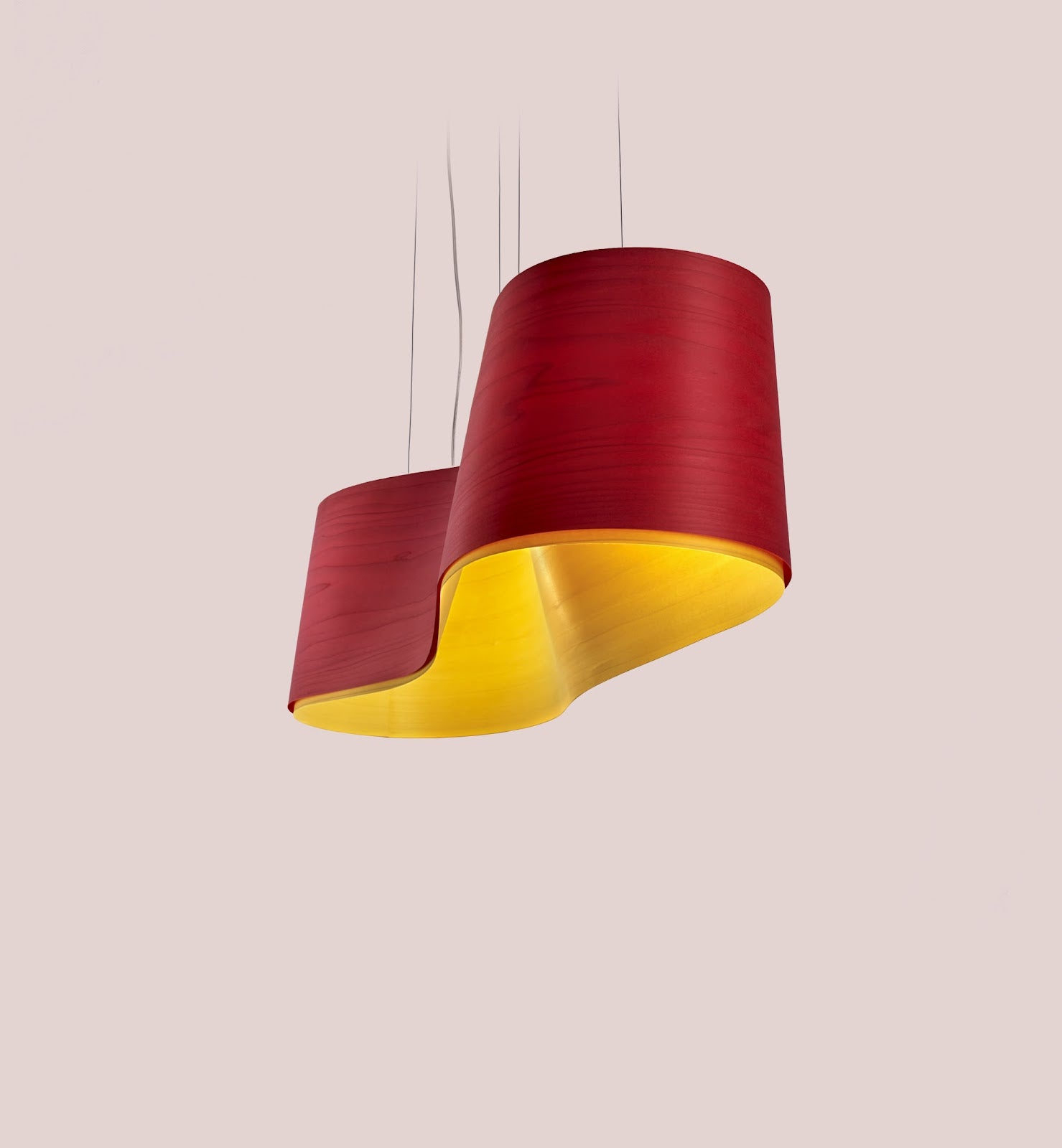 LZF New Wave Pendelleuchte – Furnier Rot