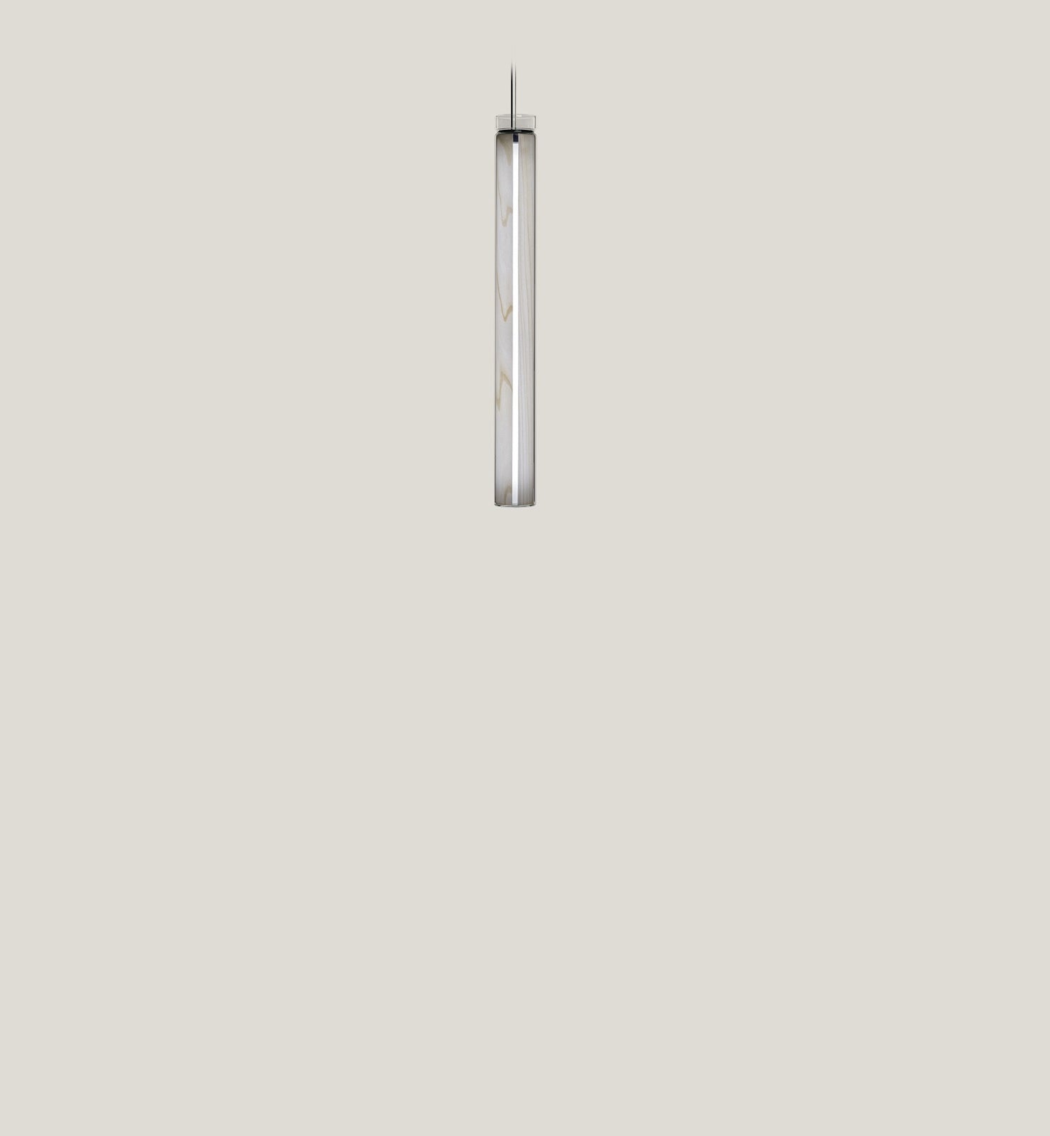LZF Estela Vertical Pendelleuchte – Furnier Elfenbeinweiß