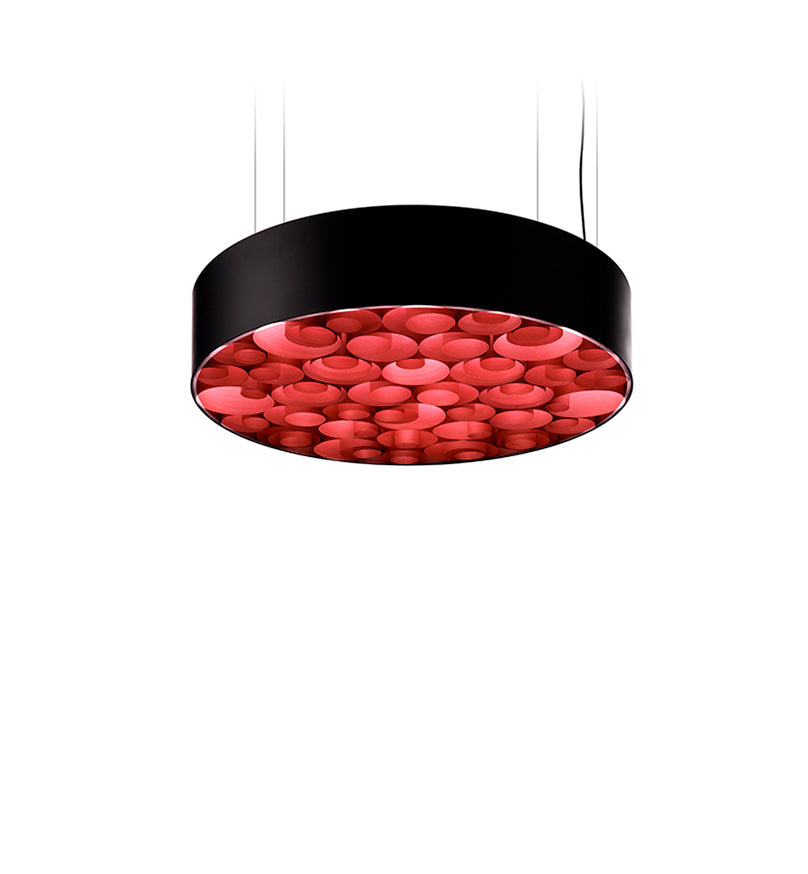 LZF Spiro Pendelleuchte – Furnier Rot, Schwarz