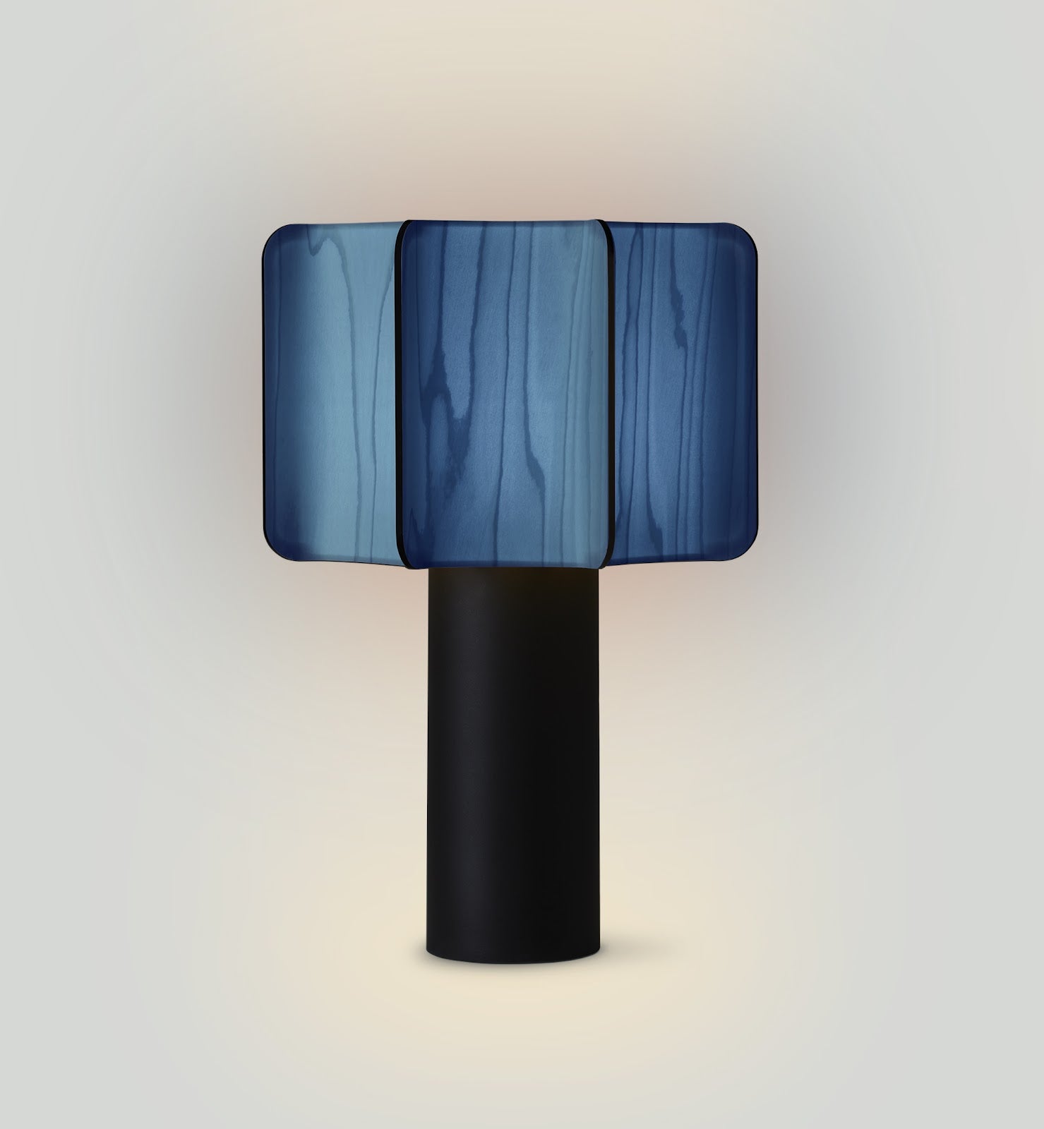 LZF Kactos Tischleuchte – Furnier Blau, Schwarz