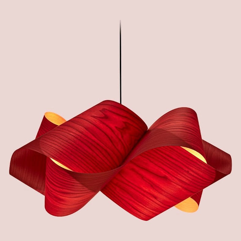 LZF Swirl Pendelleuchte – Furnier Rot