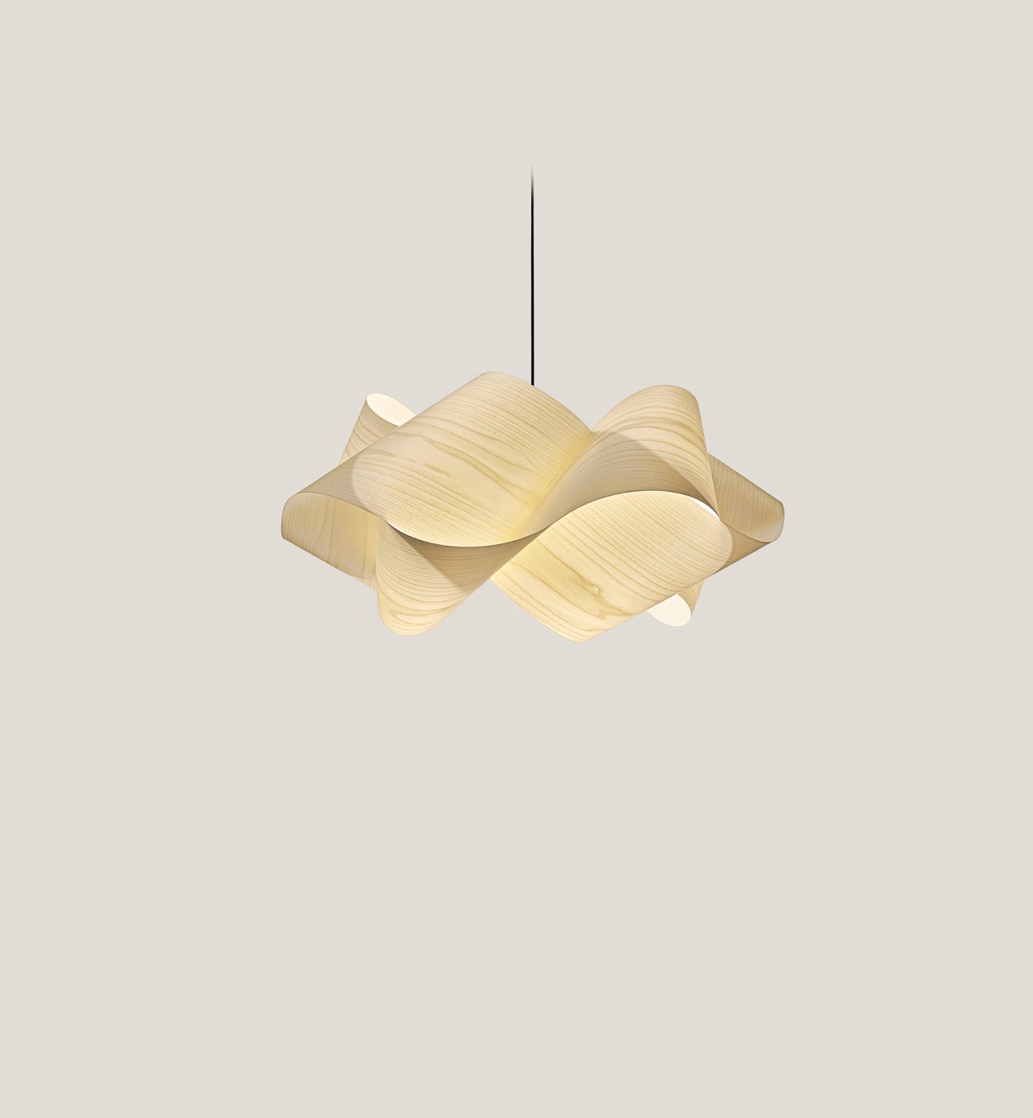 LZF Swirl Pendelleuchte – Furnier Elfenbeinweiß