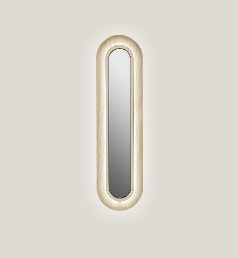 LZF Lens Super Oval Wandleuchte – Furnier Elfenbeinweiß, Elfenbein