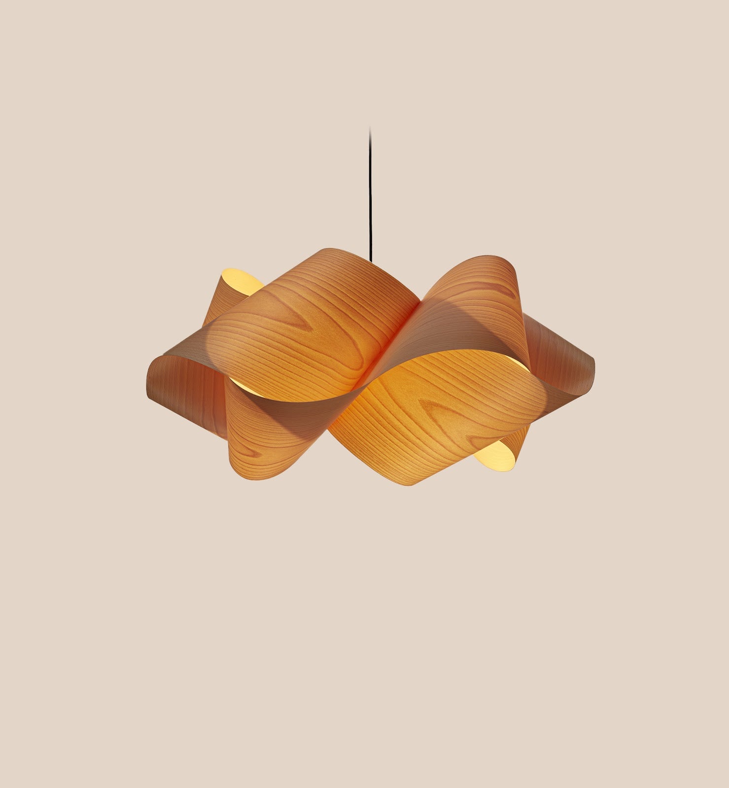 LZF Swirl Pendelleuchte – Furnier Buche natur
