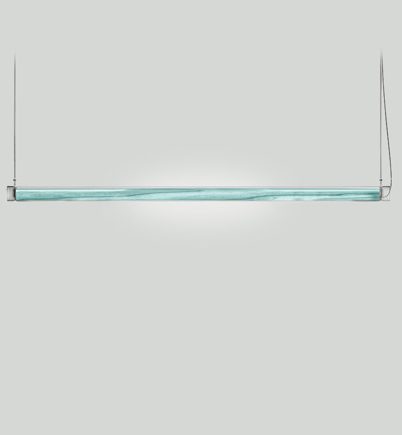 LZF Estela Horizontal Pendelleuchte – Furnier Meeresblau