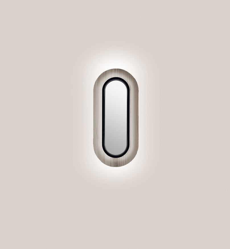 LZF Lens Oval Wandleuchte – Furnier Grau, Schwarz