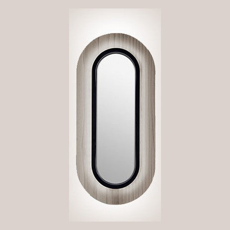 LZF Lens Oval Wandleuchte – Furnier Grau, Schwarz