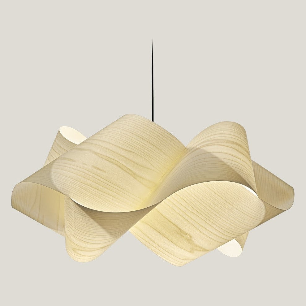LZF Swirl Pendelleuchte – Furnier Elfenbeinweiß