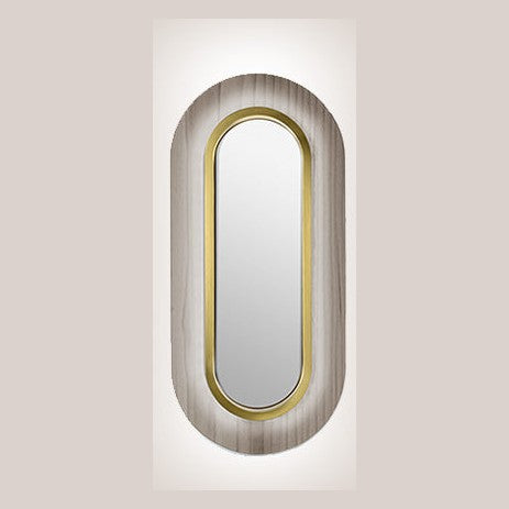 LZF Lens Oval Wandleuchte – Furnier Grau, Gold