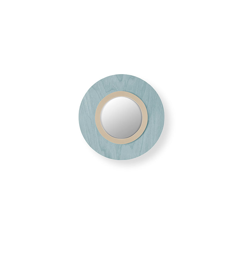 LZF Lens Circular Wandleuchte – Furnier Meeresblau, Elfenbein