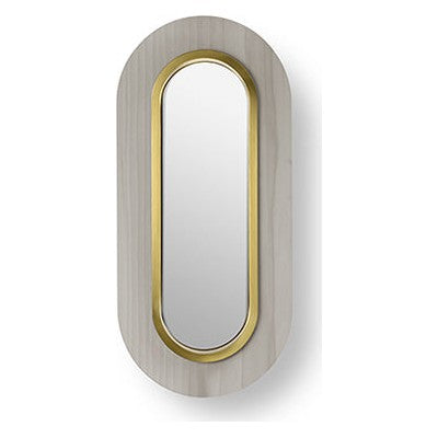 LZF Lens Oval Wandleuchte – Furnier Grau, Gold