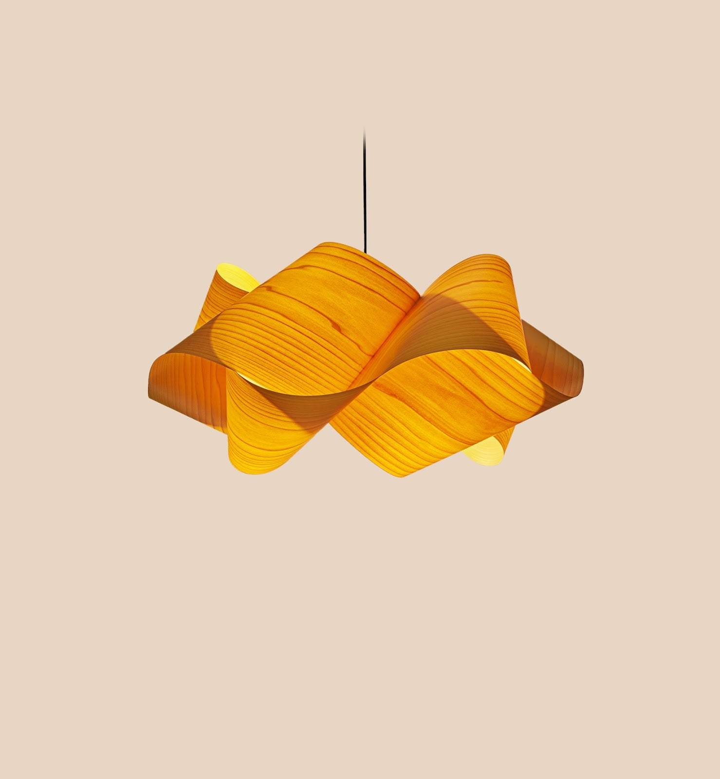 LZF Swirl Pendelleuchte – Furnier Gelb
