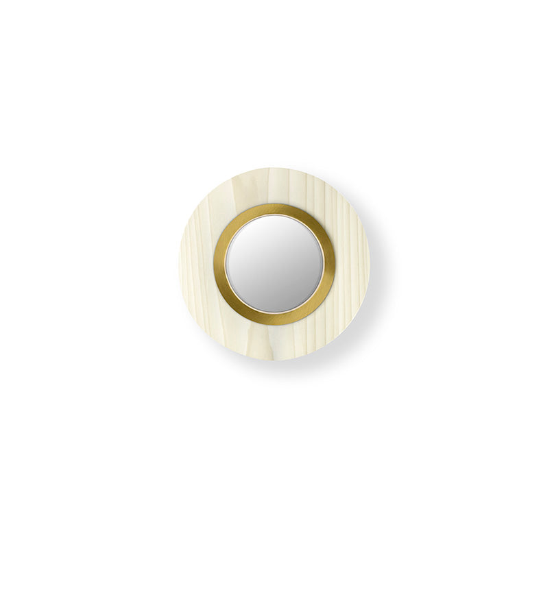 LZF Lens Circular Wandleuchte – Furnier Elfenbeinweiß, Gold