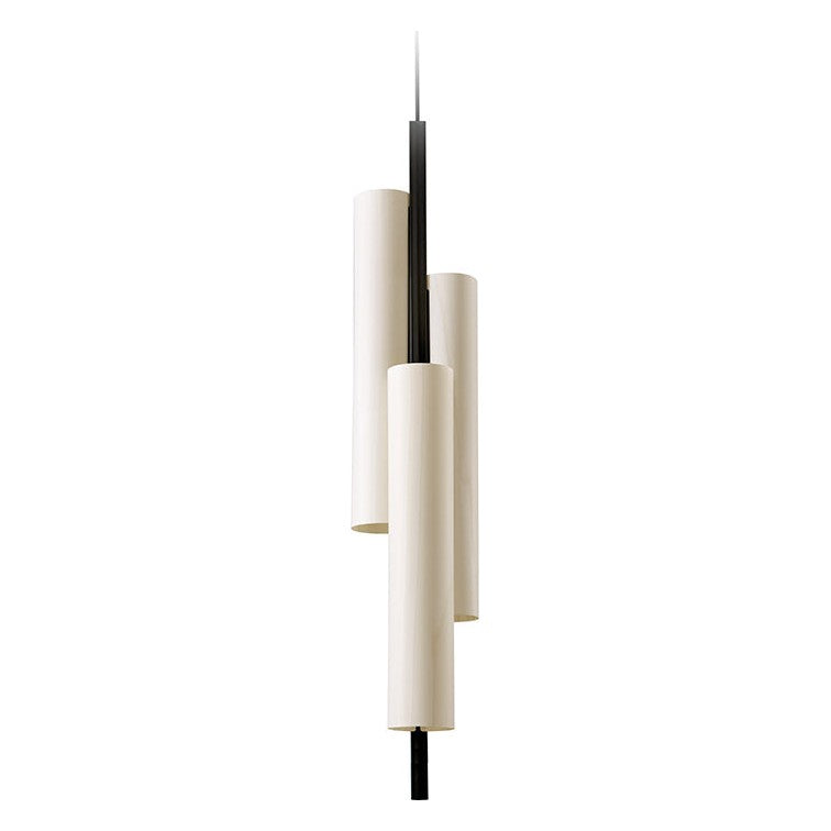 LZF Black Note Triplet Pendelleuchte – Furnier Elfenbeinweiß, Schwarz