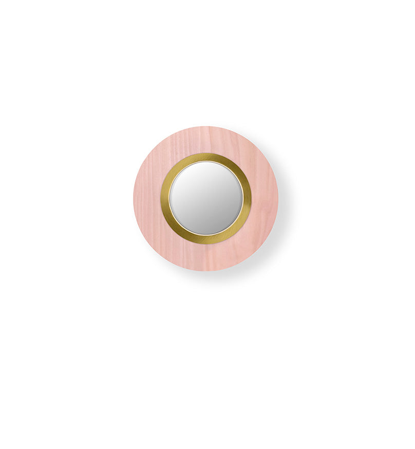 LZF Lens Circular Wandleuchte – Furnier Zartrosa, Gold