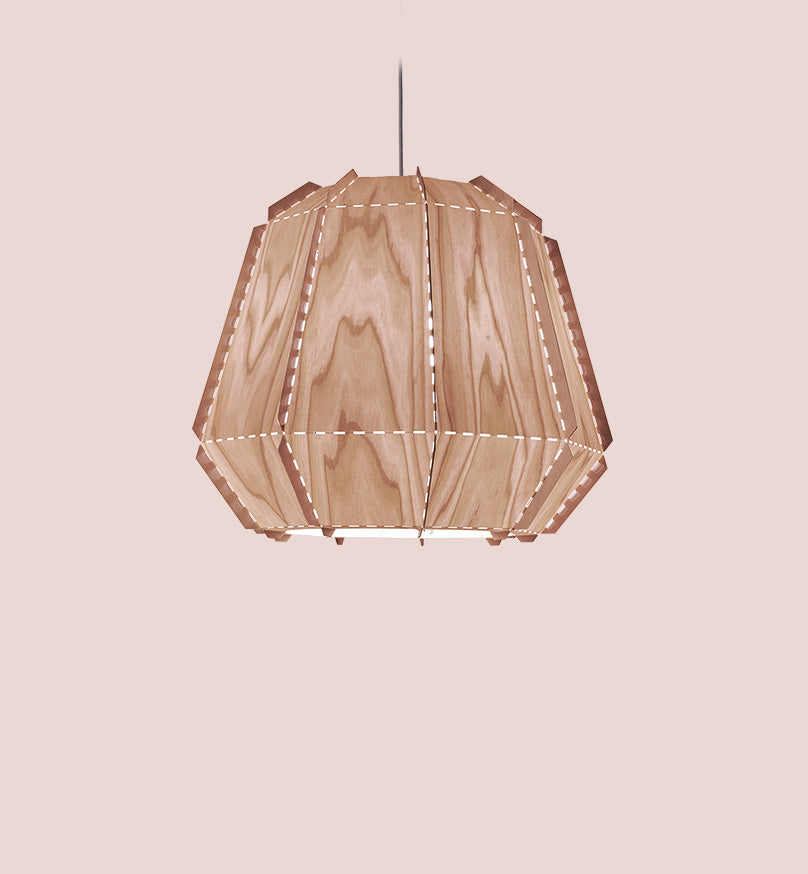 LZF Stitches Bamako Pendelleuchte – Furnier Zartrosa