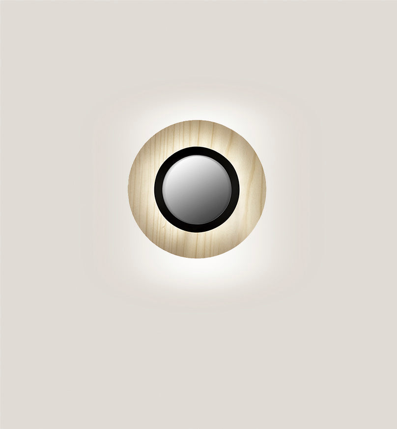 LZF Lens Circular Wandleuchte – Furnier Elfenbeinweiß, Schwarz