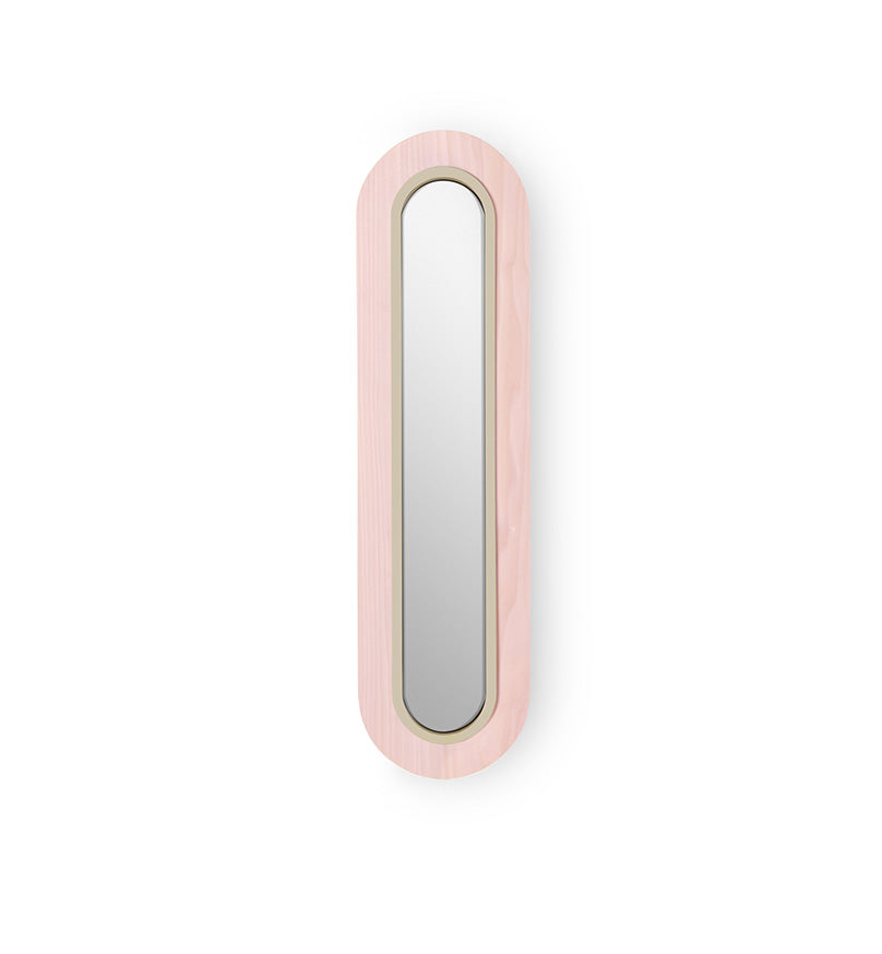 LZF Lens Super Oval Wandleuchte – Furnier Zartrosa, Elfenbein