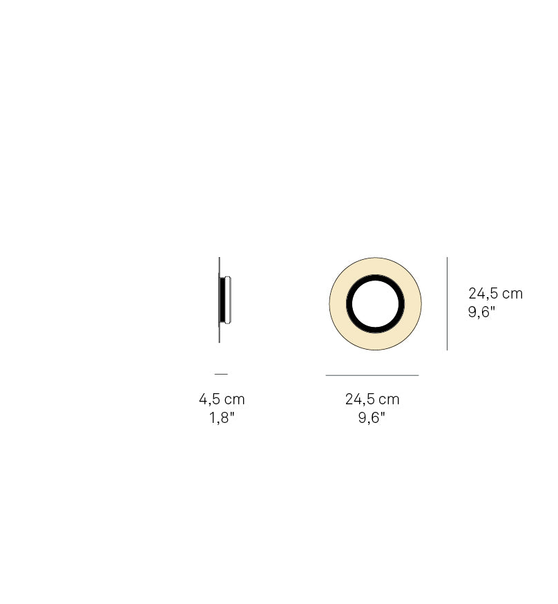 LZF Lens Circular Wandleuchte – Maßzeichnung
