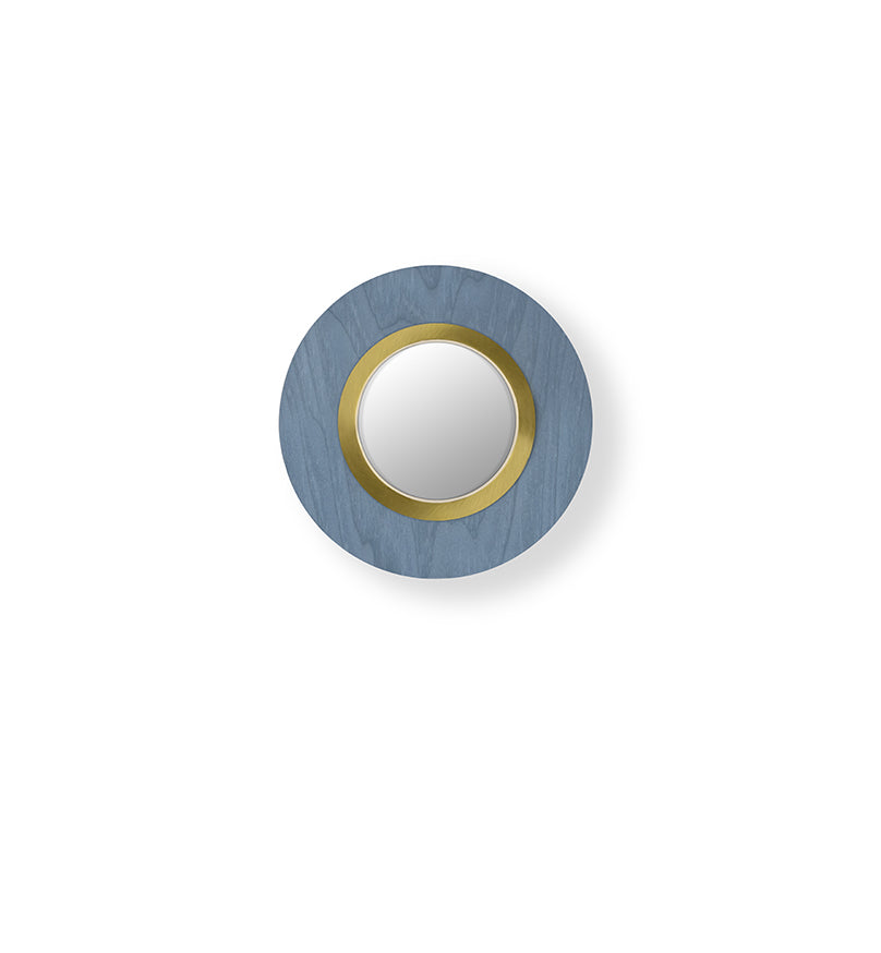 LZF Lens Circular Wandleuchte – Furnier Blau, Gold