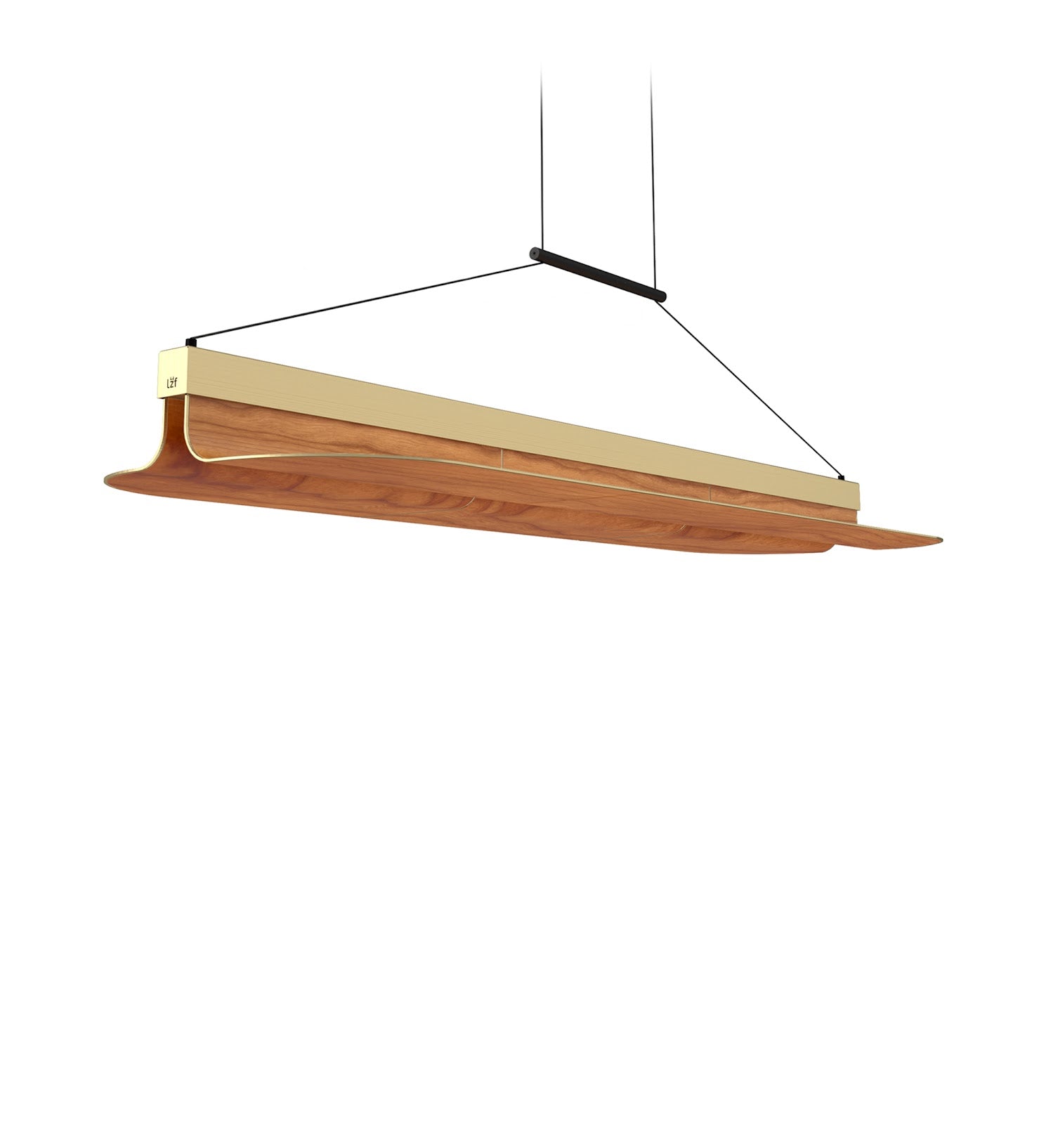 LZF Omma 1 Long Leaf Pendelleuchte – Furnier Kirsche natur, Gold