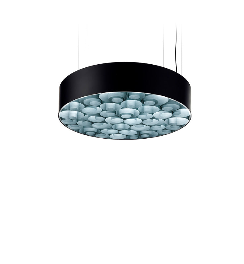 LZF Spiro Pendelleuchte – Furnier Meeresblau, Schwarz