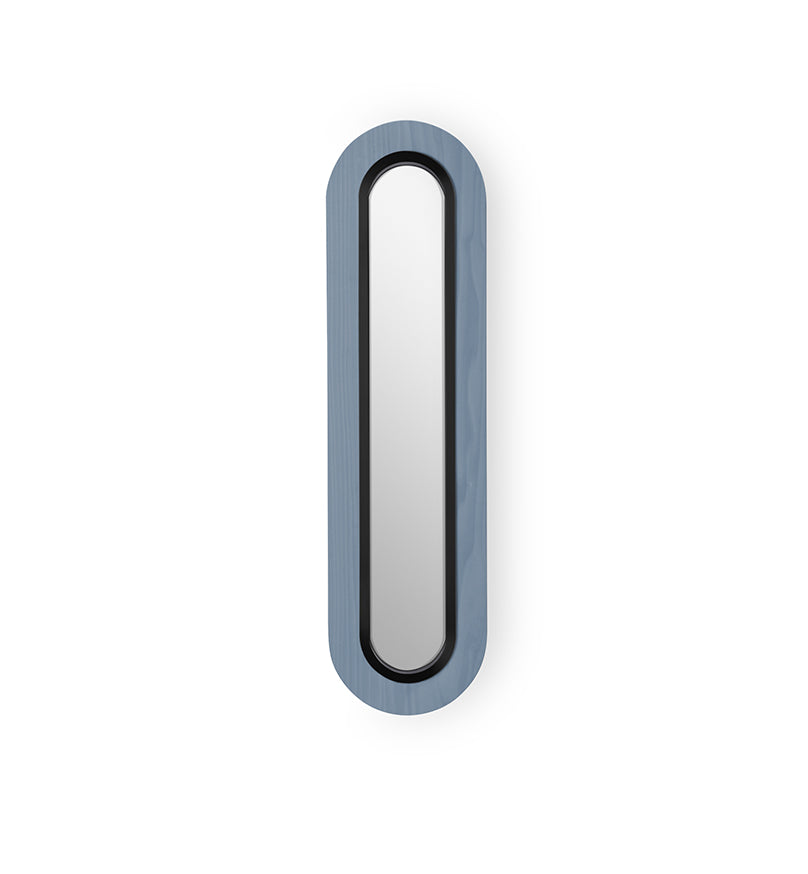 LZF Lens Super Oval Wandleuchte – Furnier Blau, Schwarz