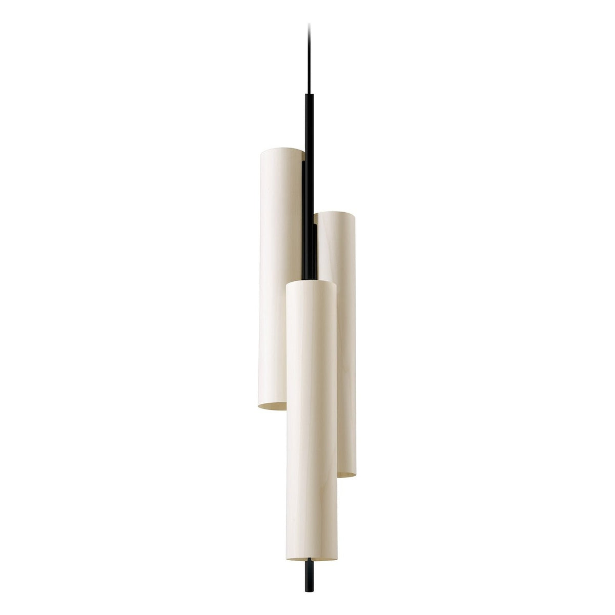 LZF Black Note Triplet Pendelleuchte – Furnier Elfenbeinweiß, Schwarz