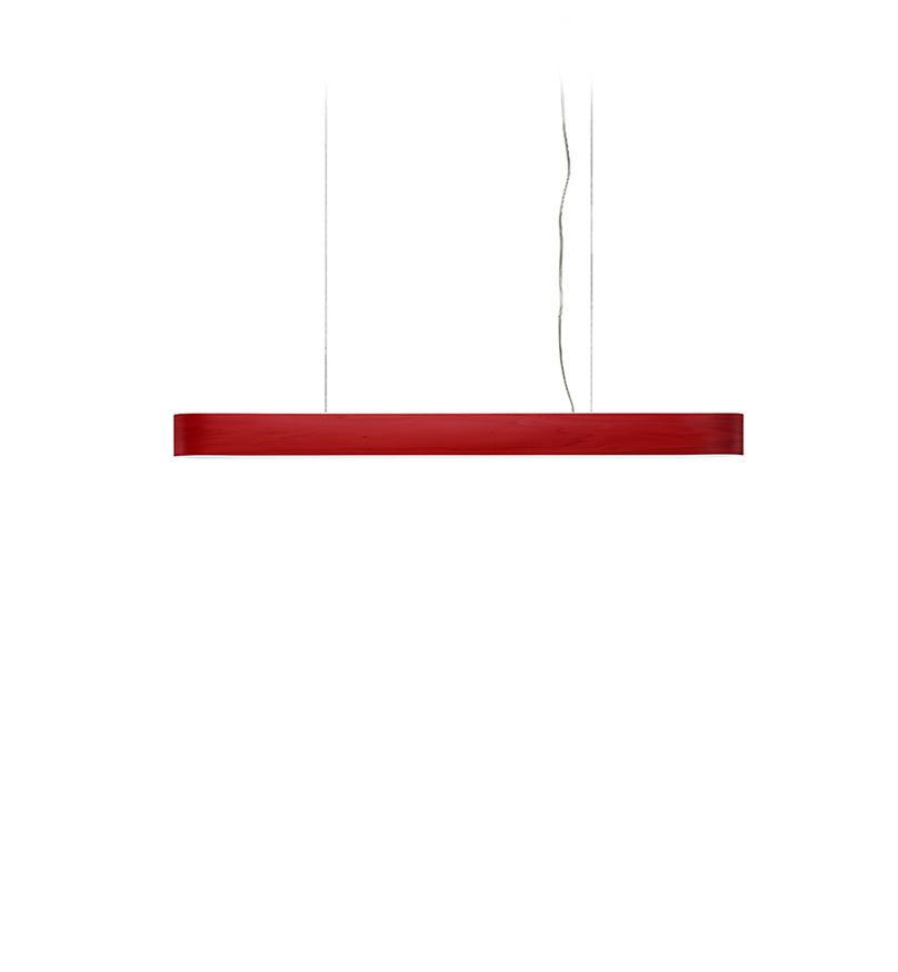 LZF I-Club Slim Pendelleuchte – Furnier Rot