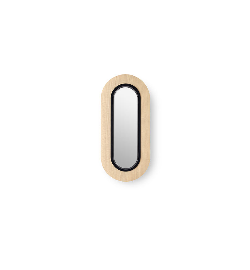 LZF Lens Oval Wandleuchte – Furnier Buche natur, Schwarz