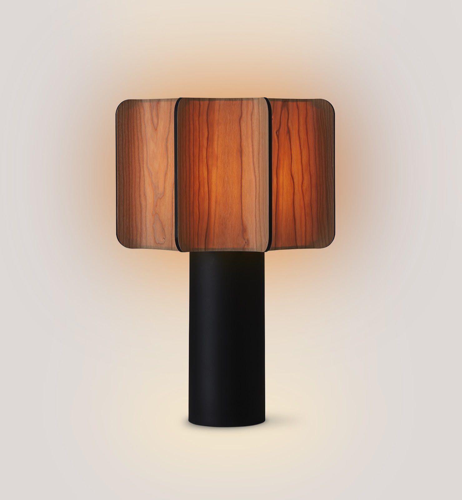 LZF Kactos Tischleuchte – Furnier Kirsche natur, Schwarz