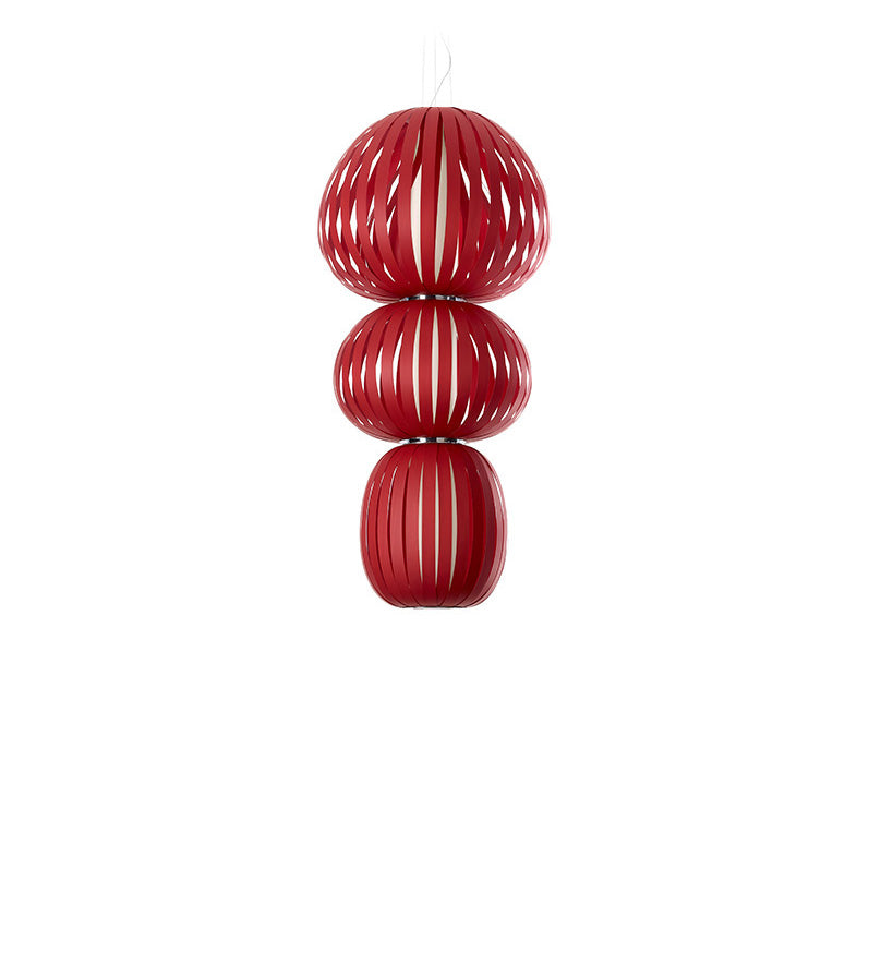 LZF Totem Pendelleuchte – Furnier Rot