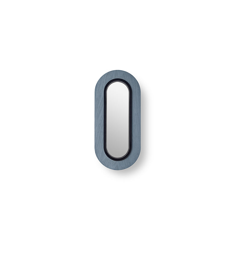 LZF Lens Oval Wandleuchte – Furnier Blau, Schwarz