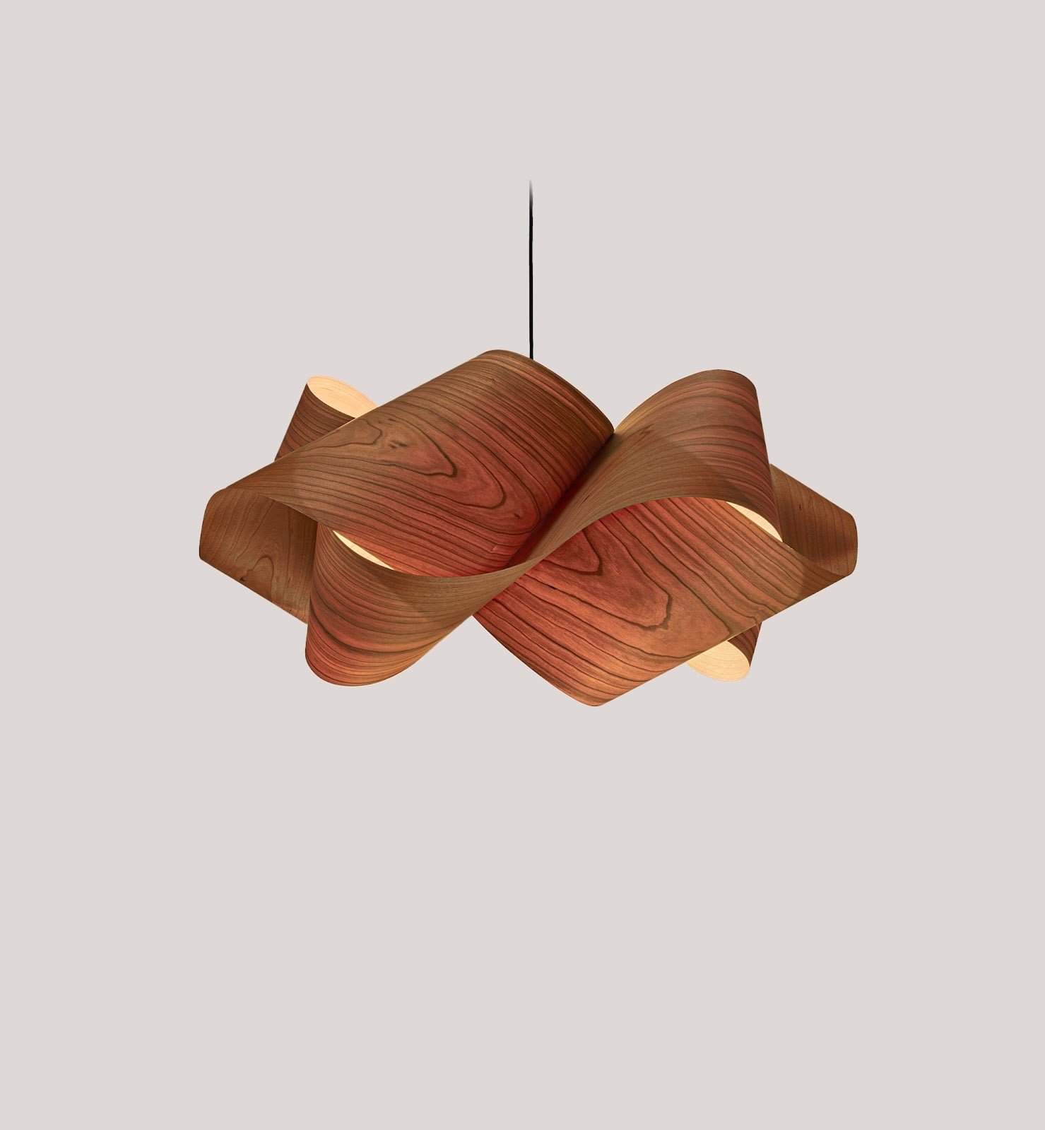 LZF Swirl Pendelleuchte – Furnier Kirsche natur
