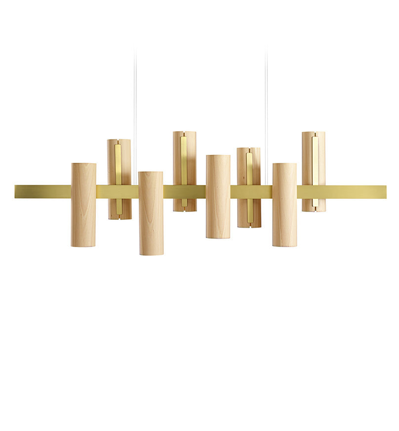LZF Black Note Keys Pendelleuchte – Furnier Buche natur, Gold