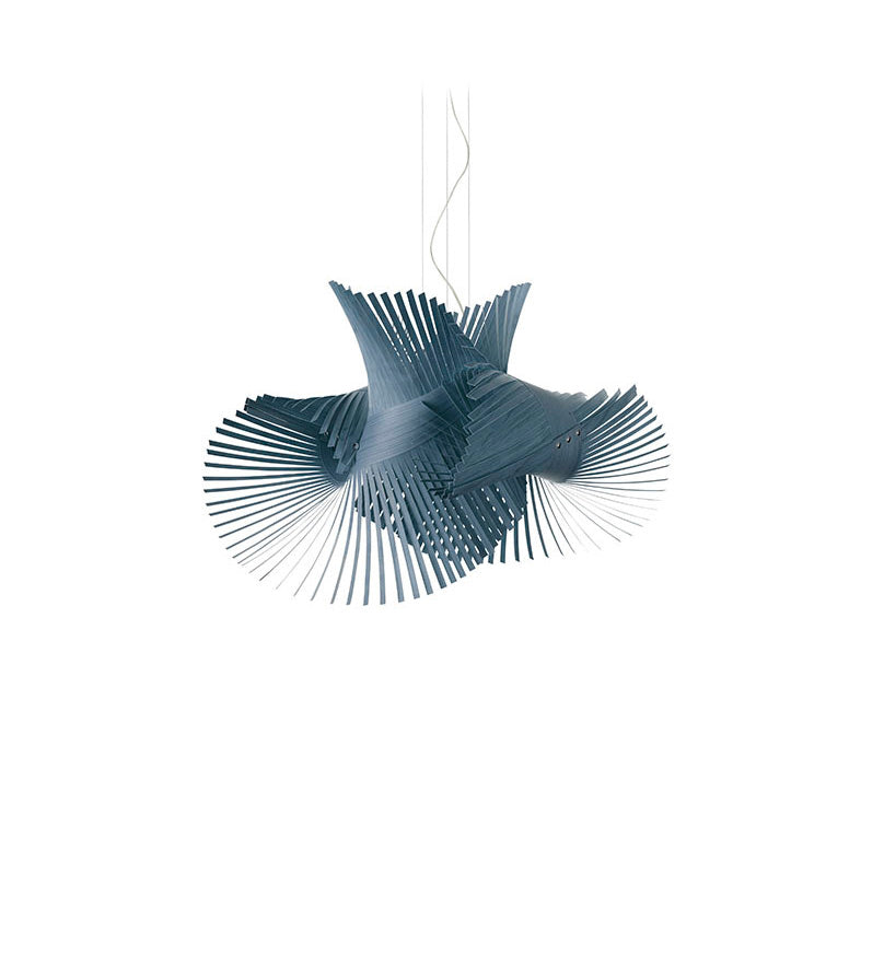 LZF MiniMikado Pendelleuchte – Furnier Blau