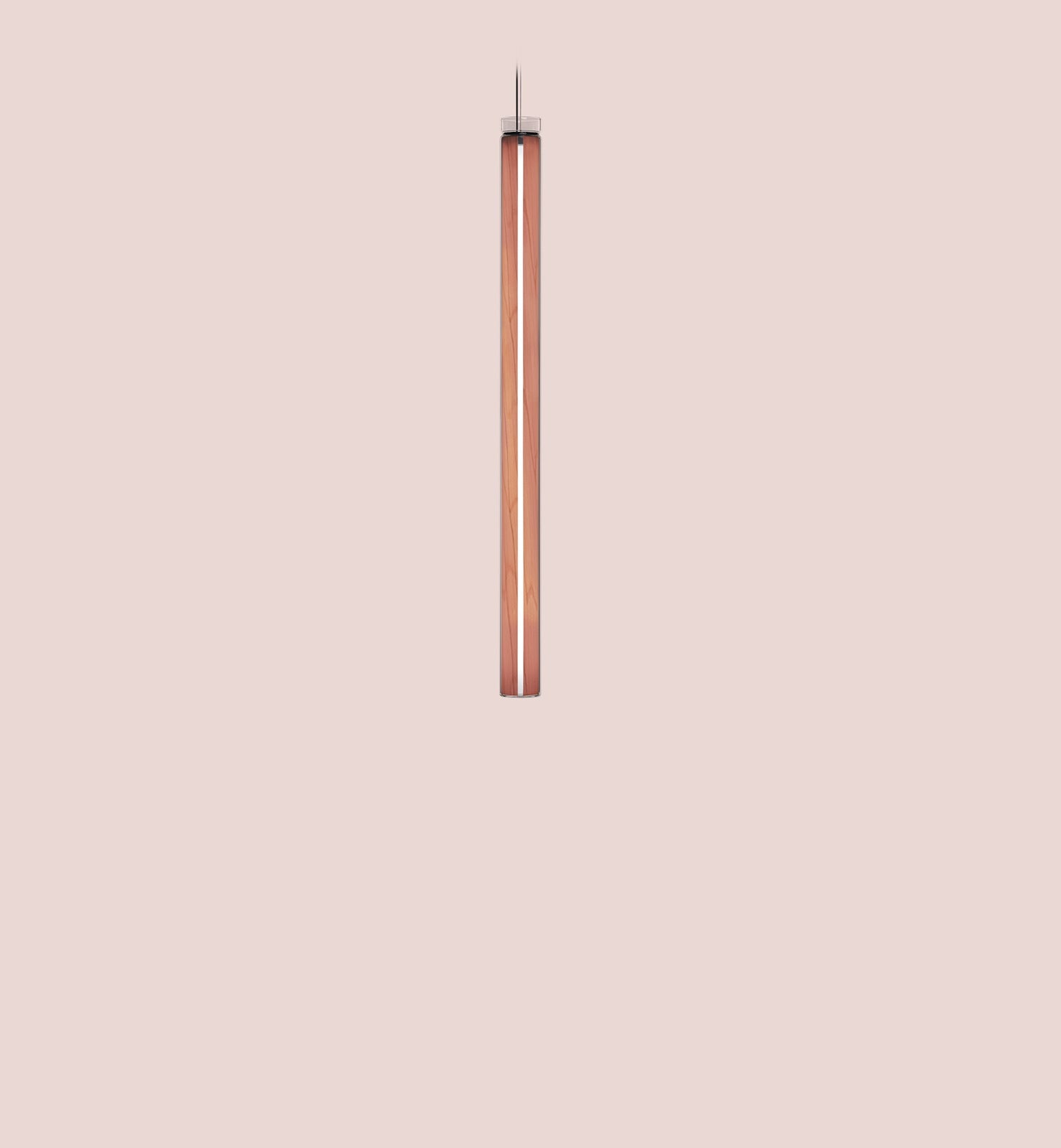 LZF Estela Vertical Pendelleuchte – Furnier Zartrosa
