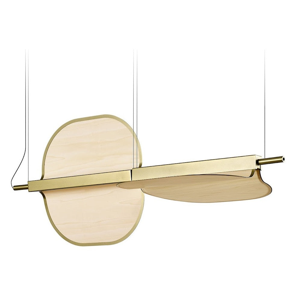 LZF Omma Pendelleuchte – Furnier Naturweiß, Gold