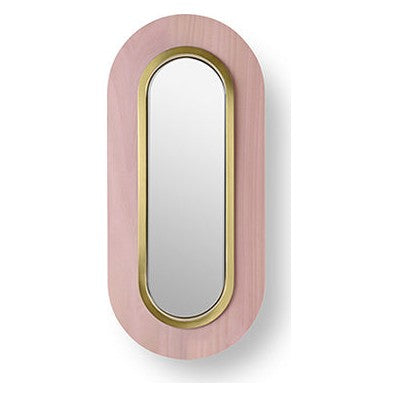 LZF Lens Oval Wandleuchte – Furnier Zartrosa, Gold
