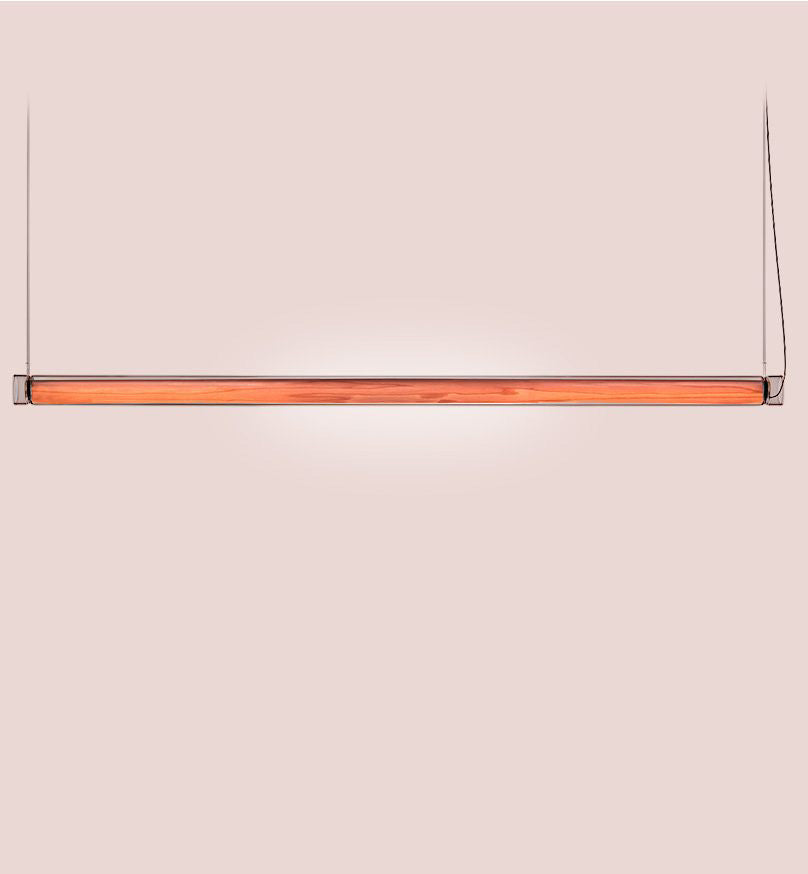 LZF Estela Horizontal Pendelleuchte – Furnier Zartrosa