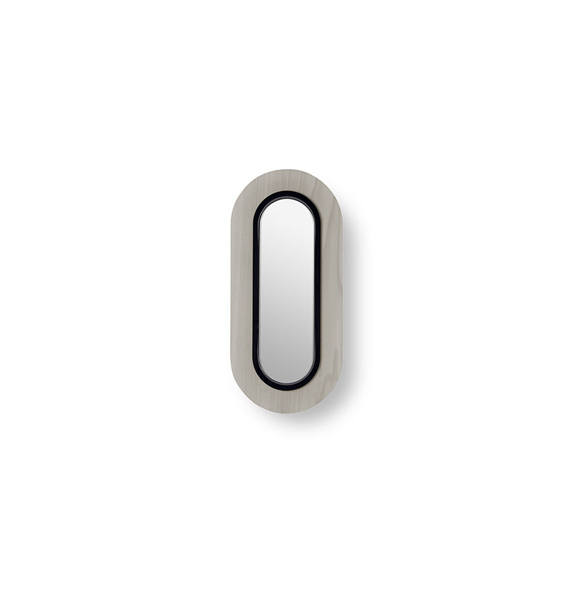 LZF Lens Oval Wandleuchte – Furnier Grau, Schwarz