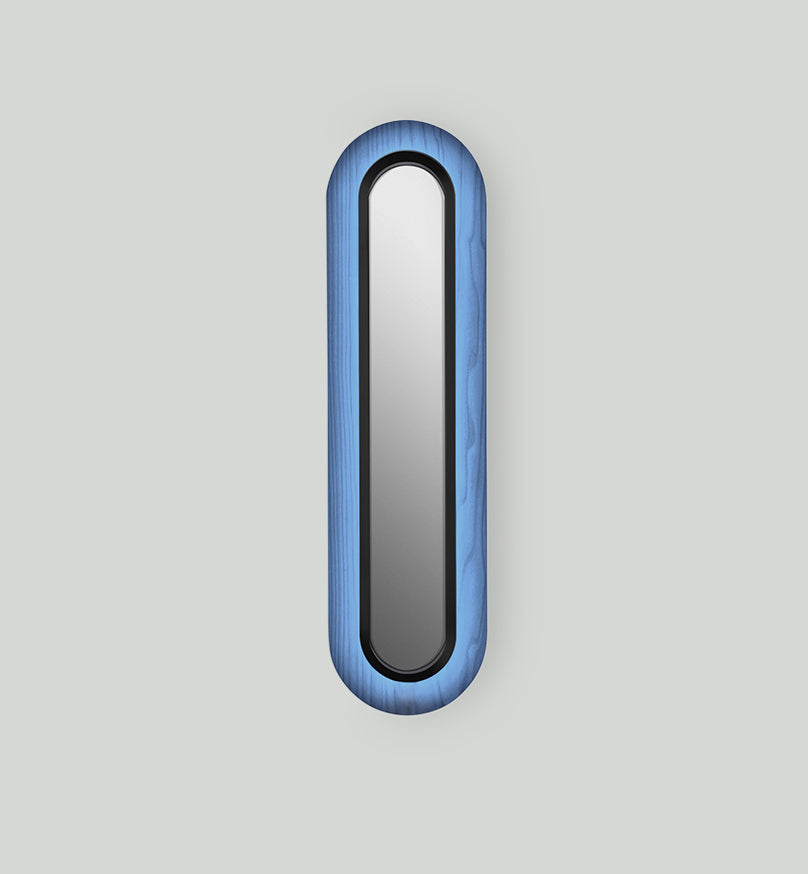 LZF Lens Super Oval Wandleuchte – Furnier Blau, Schwarz